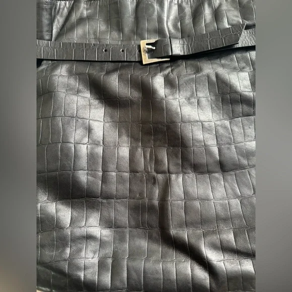 Falor Le Borse black croc-embossed leather bag. Made in Italy - Picture 4 of 9